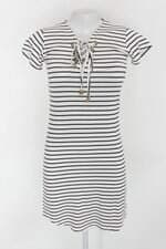 Vestido feminino listrado com Tiras