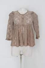 Blusa raio x feminina marrom com Renda e Transparência