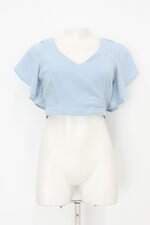 Blusa Cropped lofty style feminina azul