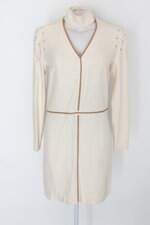 Vestido ga´u feminino bege com Nervura