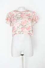 Blusa cropped forever 21 feminina estampada com Recortes