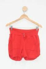 Shorts feminino laranja de tricot 