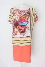 Vestido lez a lez feminino estampado com Recortes