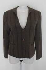Blazer livre acesso feminino marrom xadrez 