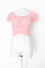 Blusa cropped lilin feminina rosa com Bojo