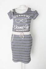 Vestido feminino cinza com Bordado 