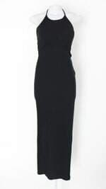 Vestido feminino preto com Recortes e Bojo