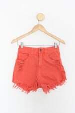Shorts de sarja lady rock feminino laranja