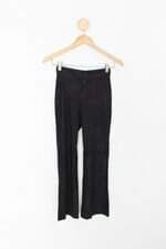 Calça de suede flare zara feminina preta 