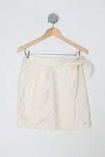 Saia mauy feminina off-white com Forro e Pregas