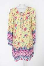 Vestido bom charme feminino amarelo  estampado