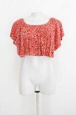 Blusa cropped leader feminina estampada com Sobreposição