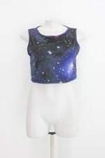 Regata cropped renner feminina preta estampada