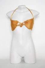 Top de biquíni feminino dourado