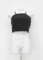 Regata cropped renner feminina preta com Recortes