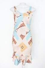 Vestido feminino estampado com Peplum e Bojo