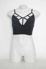 Regata cropped my philosophy feminina preta com Tiras