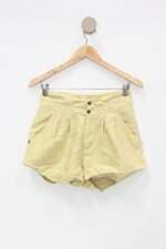 Shorts dress to feminino amarelo com Pregas