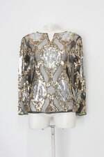 Blusa feminino estampado com Transparência e Bordado
