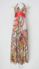 Vestido amissima feminina estampado com Faixa na Cintura e Forro
