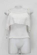 Blusa babita feminina branca com Sobreposição e Cós com elástico