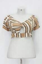 Blusa cropped feminina listrada com Recortes