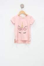 Blusa Infantil btween rosa com barra mullet e silk