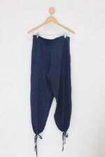 Calça de tecido feminina azul