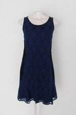 Vestido folic feminino azul com Forro e Renda