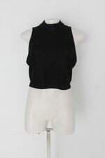 Blusa cropped 2b bebe feminina preta com Recortes