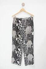 Calça de tecido feminina estampada com Transparência e Cós com elástico