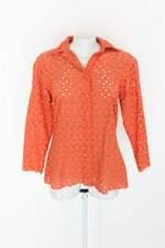 Camiseta feminino laranja com Recortes