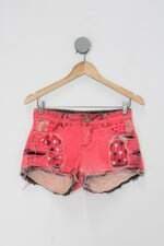 Shorts labella mafia feminino rosa com Spikes