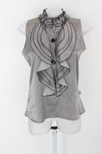 Blusa dnk feminina branca listrada com Jabô
