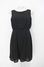 Vestido express feminino preto com Meio forro