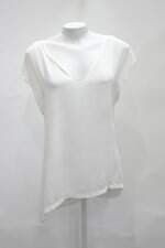 Blusa brooksfield feminina branca com Barra Mullet e Assimetria