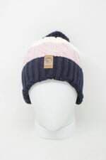 Touca tricot feminina colorida com pom pom