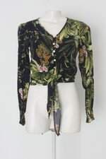 Blusa cropped feminina estampada