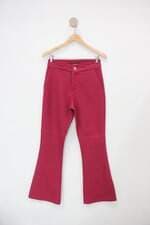 Calça de tecido melão amarelo feminina rosa