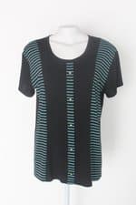 Blusa feminina preta estampada