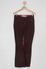 Calça de sarja lado avesso feminina vermelha