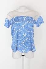 Blusa petit poa feminina estampada com Tule