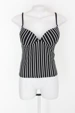 Body del amo feminino listrado com Bojo