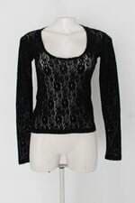 Blusa feminina preta manga longa 