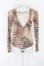 Body monda feminino estampado com Tule e Aplique