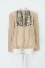 Camisa feminina bege com Aplique