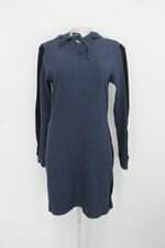 Vestido inicial a feminina bicolor azul/preto