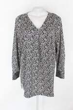 Blusa madison grey feminina estampada floral com Plissado