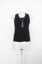 Regata feminina preto com Aplique