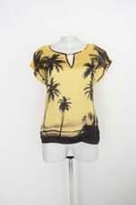 Blusa cativa feminina amarela estampada